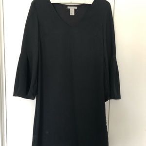 Black bell sleeve dress